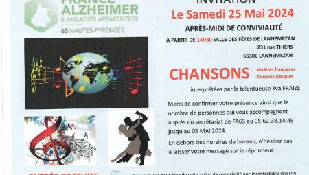 Lannemezan : après-midi chansons avec France Alzheimer le 25 mai